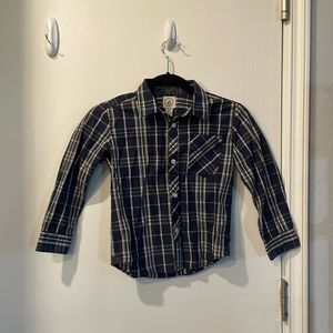 Kids navy blue and gold flannel.